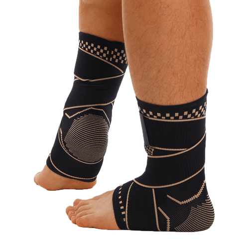 COPPER Compression Ankle Brace Foot Heel Sleeve Arthritis Pain Relief Support - Picture 10 of 15
