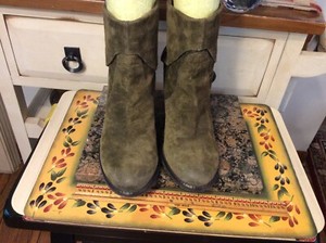 franco sarto green suede boots