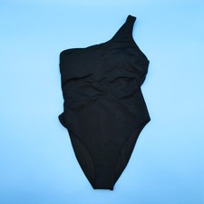 Victorias Secret Small One Piece Swimsuit Black Padded One Shoulder VS Swim New