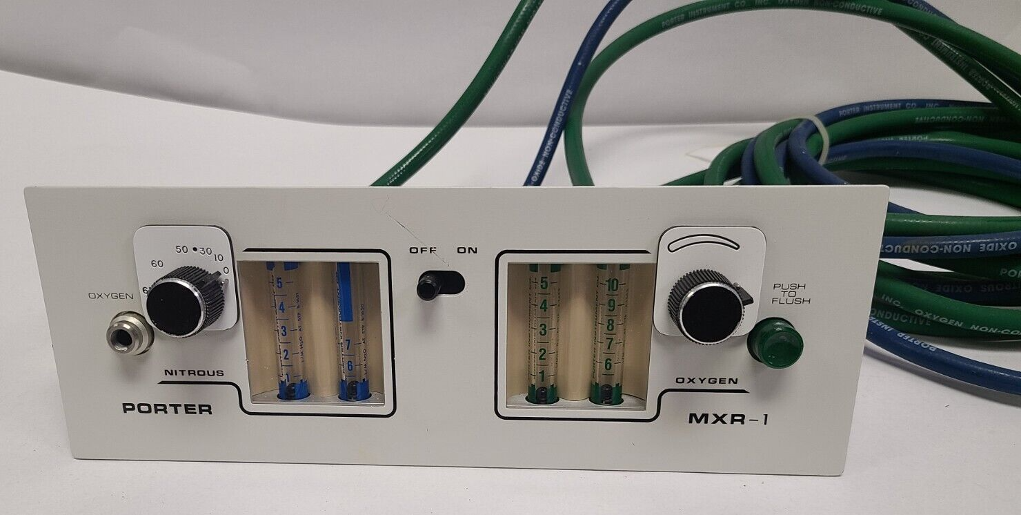Porter MXR1 Dental Nitrous Oxide & Oxygen Flowmeter with Hoses eBay