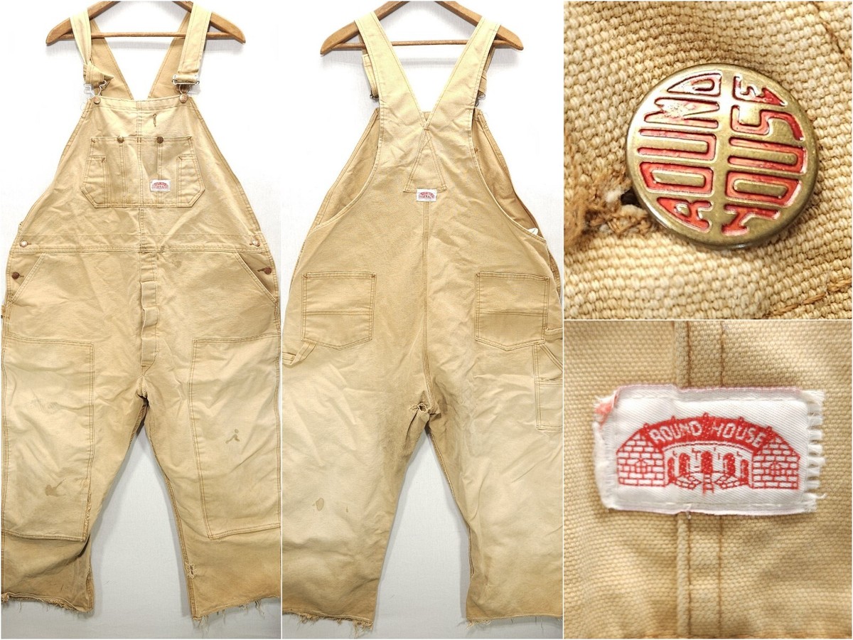 ROUND HOUSE 「DOUBLE KNEE BIB OVERALLS」 Round House Bib Overalls #83 Heavy Duty Brown Duck Double