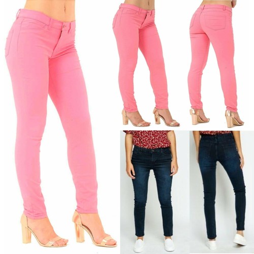 EX-Zara donna WOMANS Jeans Stretch Denim Vita Pantaloni Pantaloni Taglie UK  8 - 18 | eBay