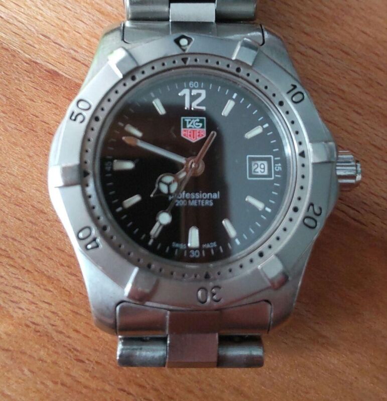 TAG HEUER WK1310 Professional 2000 Quartz Black dial Ladies Watch used JAPAN
