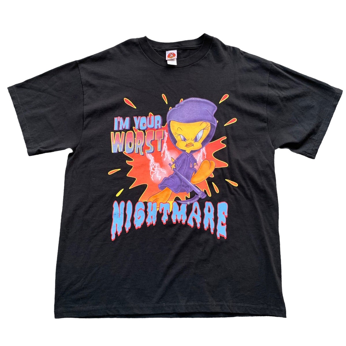 Vintage Looney Tunes 2001 Tweety Bird I'm Your Worst Nightmare T
