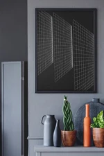  Abstract Geometric lines 3 D Decor Art Print Black & White  Digital Download
