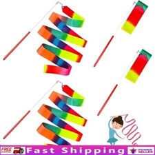 4 Pcs Dance Ribbons Gymnastics Twirler Wand Streamers Kids Adults Performing New