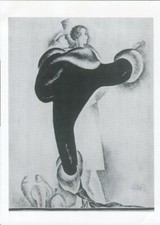 Hans Schleger 'ZERO' artwork on modern postcard - Gunther Furriers advert c1924