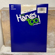 VINTAGE Hanes Too! Pantyhose SHEER Sandlefoot Style: 117 SIZE: EF PEARL New