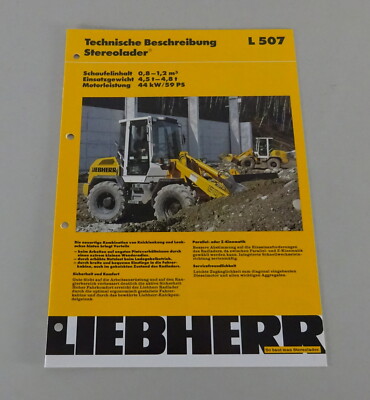 Brochure Liebherr Wheel Loader L 507 Technical Data Stand 03/1995