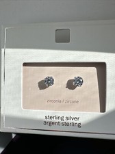 Simulated Diamond Stud Earring Round Sterling Silver Hypoallergenic.1 Carat