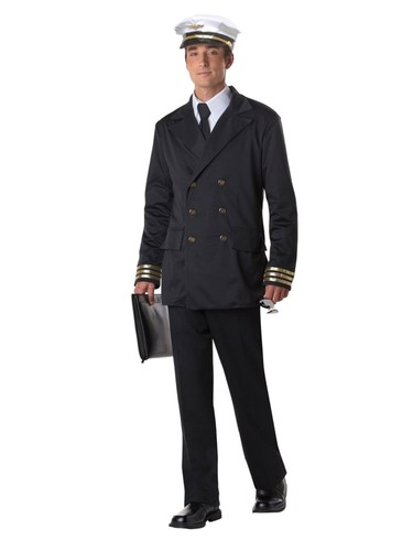 California Costumes Mens Retro Pilot Costume with Airline Captain Hat XL - 第 1/1 張圖片