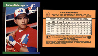1989 Donruss - Error - No Dot Period after INC - #441-660 + inserts U PICK [v12]