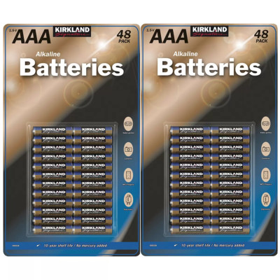 96 x Kirkland AAA 1.5v Alkaline Remote Toy RC Battery Power Preserve Batteries
