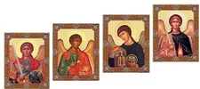 Saint Archangels Michael Gabriel Raphael Uriel Icons Set of 4 Orthodox Catholic