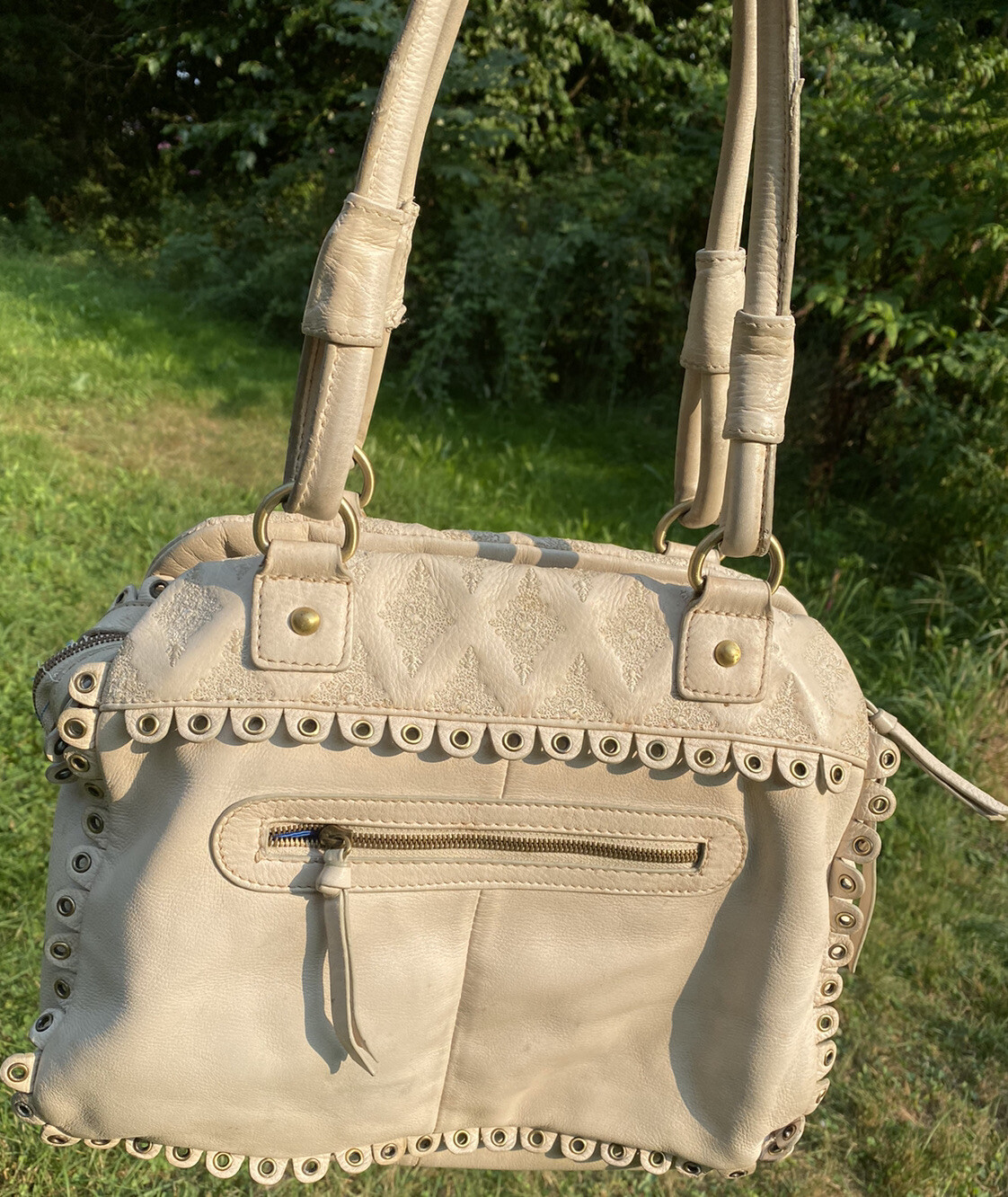 PONY ISABELLA FIORE Borsetta Organizer Ricamata LACCIATA Tagliata