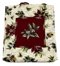 Longaberger 2006 Holiday Tote Bag Botanical Fabric Poinsettia Holly 23379