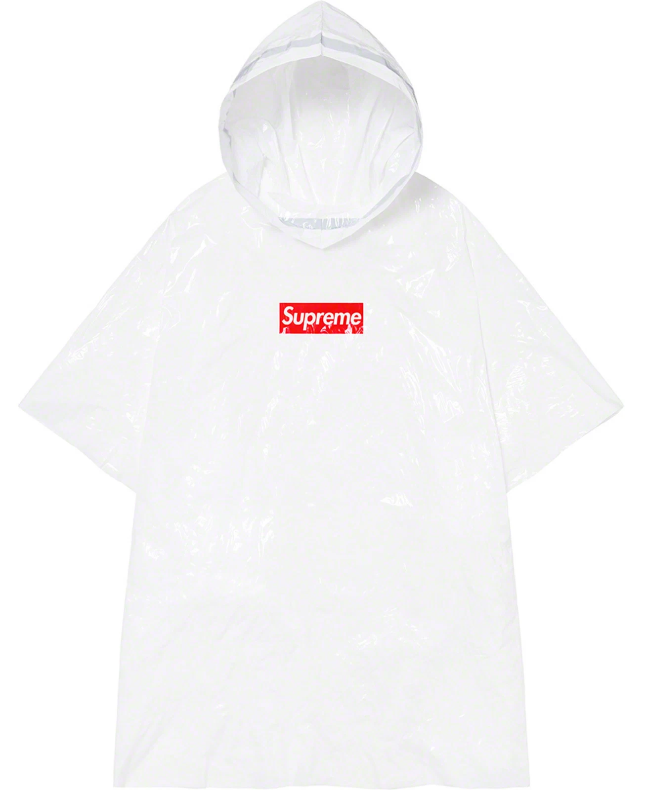 Lotto 3x Poncho Ballpark x Supreme Rain (SS20A66) bianco con logo Supreme rosso