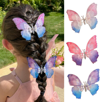 Haarzubehör Gaze Gradientenfarbe Haargrip Perle Big Butterfly Cair Clip    