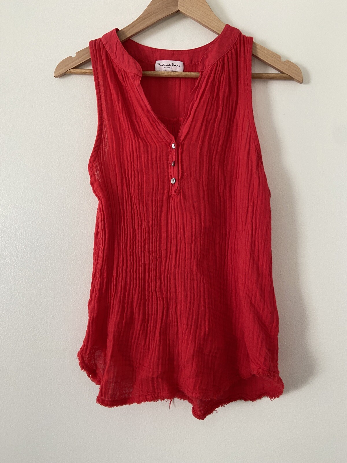 Michael Stars Red Cotton Gauze Tank Top Size XS eBay