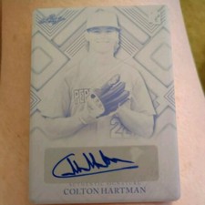 2022 Leaf Perfect Game Colton Hartman black printing plate /1
