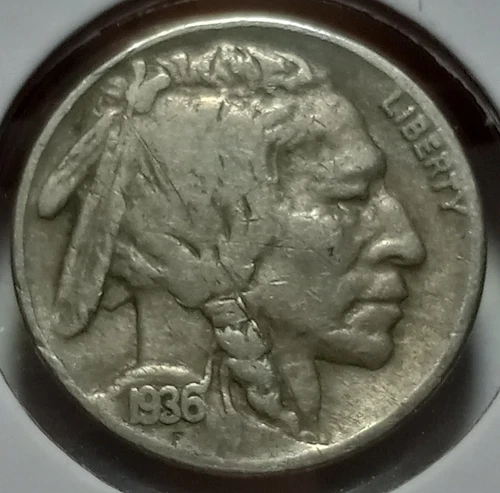 1936 P Buffalo Nickel Indian Head  FULL DATE