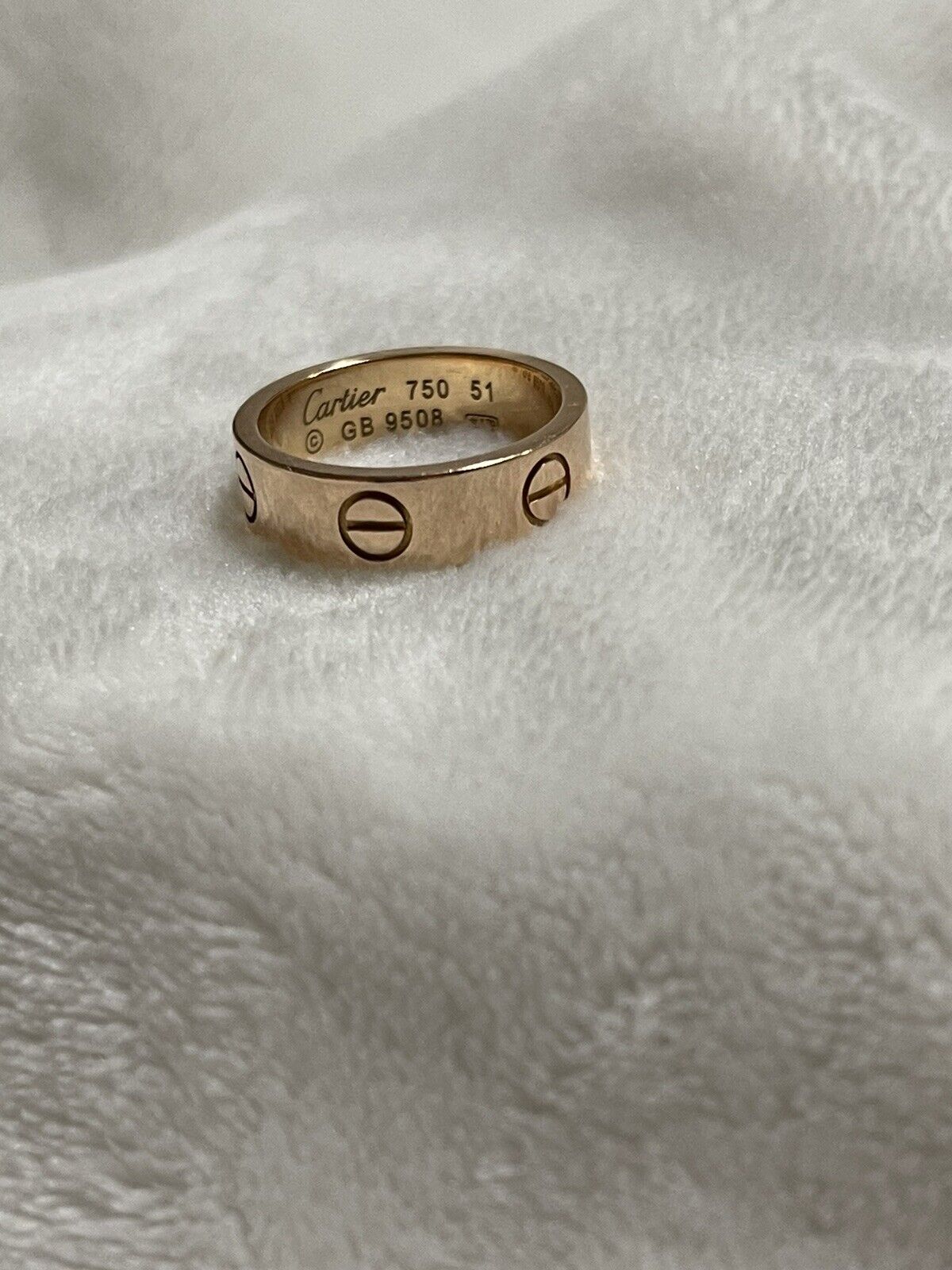 Authentic Cartier LOVE Ring Rose Gold 18K Au 750 Size 51/5.5