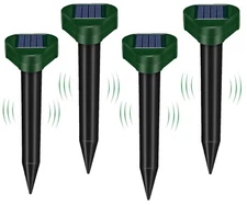 1 pack of 4 Solar Power Ultrasonic RepellentMice Gopher Mole Pest Snake Repeller