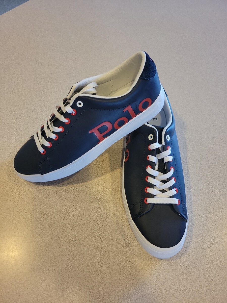 Polo Ralph Lauren Longwood Logo Spellout Blue Leather Men display picture 1