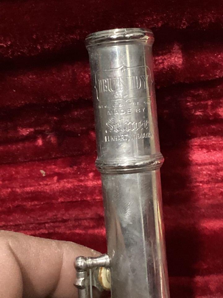 Vintage Bundy Selmer Co. Silver Plated Flute Elkhart Indiana with ...