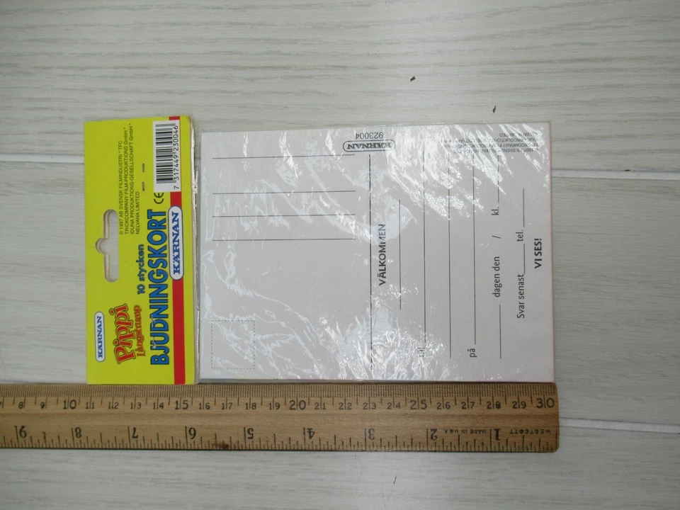 Pippi Longstocking 1997 party invitations 10 postcards German or Swedish sealed - Image 2 of 4