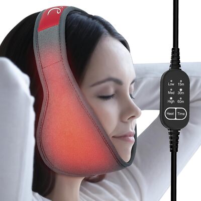 Face Heating Pad for TMJ Relief Heated Face Mask with 3 Heat and Time Settings