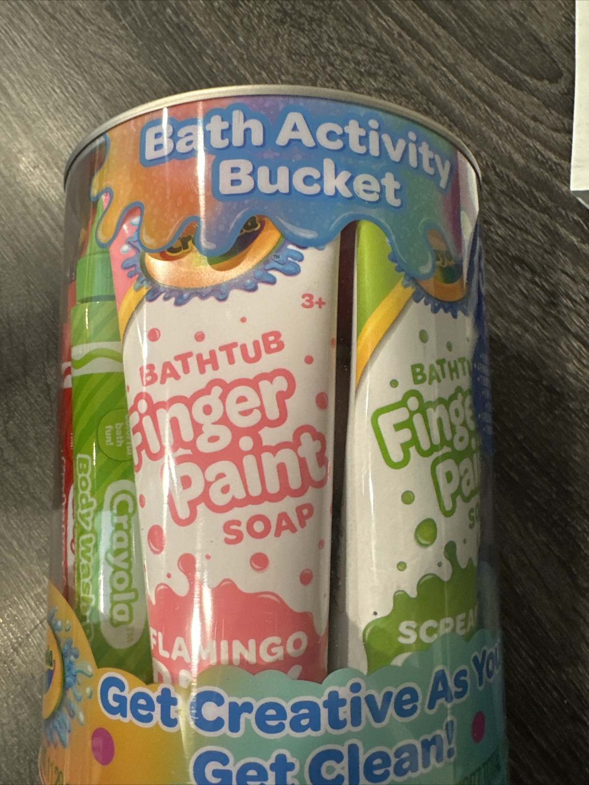 Crayola Bath Activity Bucket 30 Piece Set ~ Bath Bombs Finger Paints Wash Pens