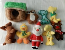 Assorted Plush Squeaky Crinkle Dog Toys for Small Dogs Lot of 9