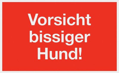 Hinweisschild Warnschild ''Vorsicht bissiger Hund!'' 250x150mm Infoschild