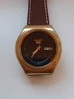 Seiko 5 automatic GP 6119-8610 black oval dial 1975 new rubber strap