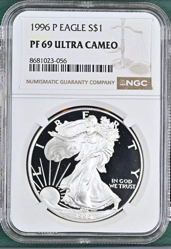 1996 P Proof American Silver Eagle NGC PF69 Brown Label - A625