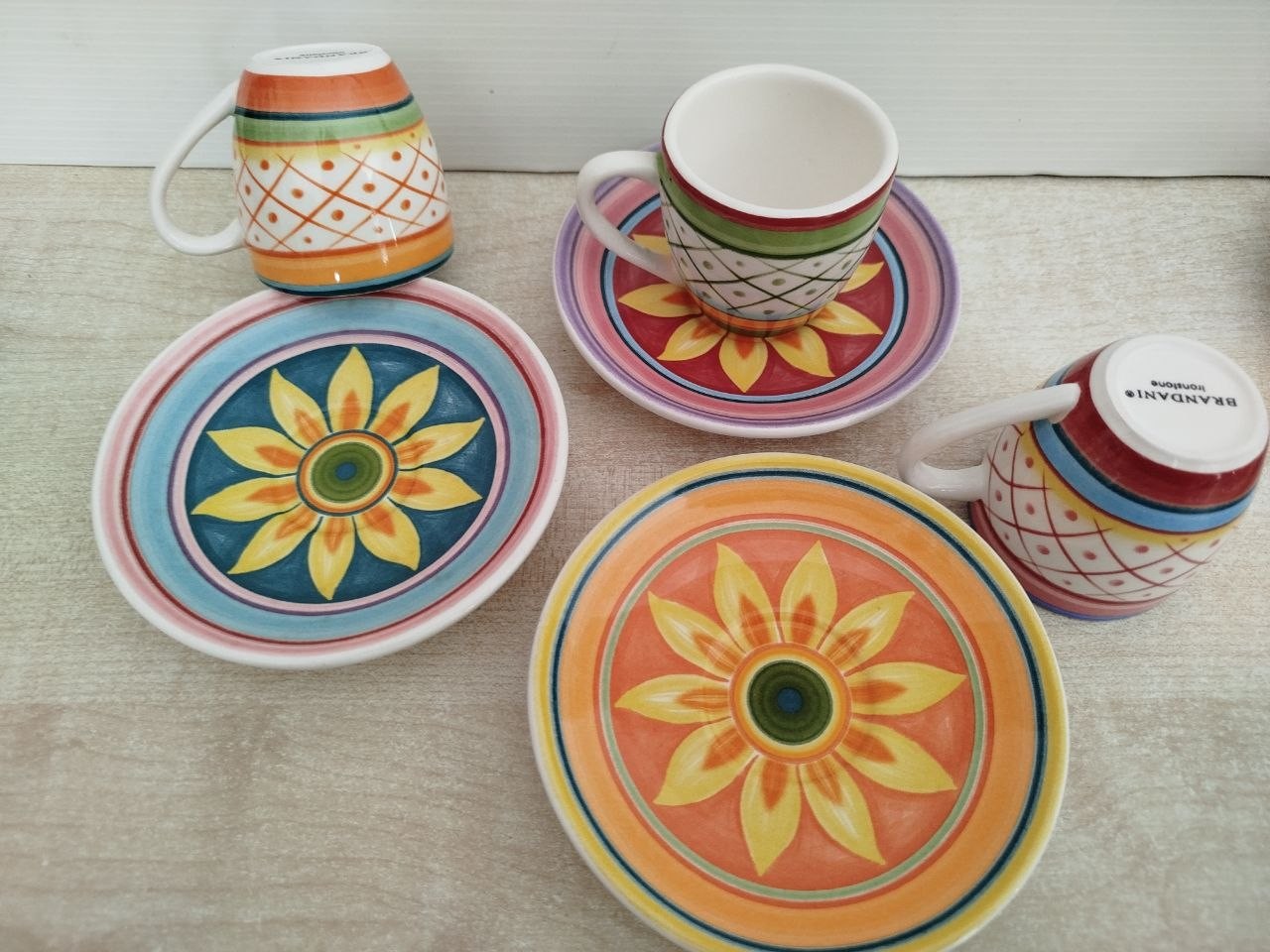 Brandani Servizio Tazze da Caffè Zuccheriera Ironstone Serie Girasoli — foto 3