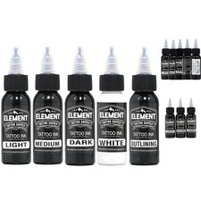 Greywash Tattoo Ink Set - Light to Dark - Perfect for Detailed Work