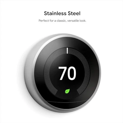 GOOGLE NEST LEARNING THERMOSTAT 3RD GEN SMART A0013 - STAINLESS - Scratch & Dent - Image 4 of 4