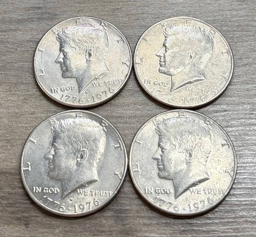 1776-1976 (4) Kennedy Bicentennial Half Dollar Free Shipping!