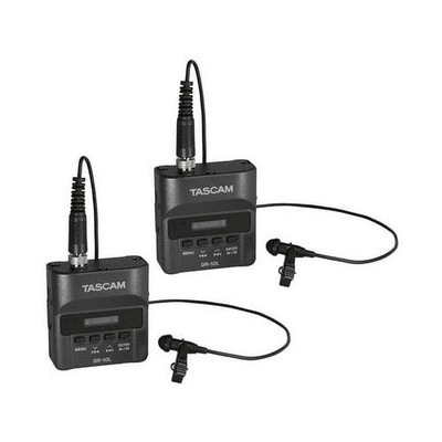 Tascam DR-10L Compact Digital Audio Recorder and Lavalier Mic Combo (2 Pack)