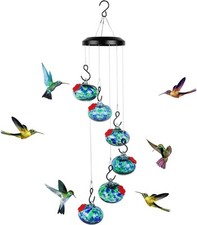 Charming Wind Chimes Hummingbird feeders for Outdoors Hanging 6 Balls-blue