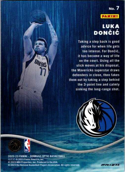 2022-23 Donruss Optic #7 Luka Doncic Raining 3s Holo