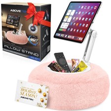 Kindle Pillow Stand, Magnetic iPad Holder for Bed with Snack Bowl, 360  Adjus...