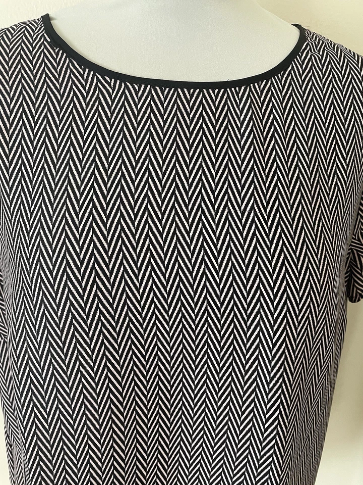 Blusa Jones New York Mujer Top 14 P Espiga Negra Blanca Mangas Cortas Foto 4 de 4