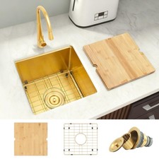 Gold Bar Sink Undermount,Small Bar  Prep Sinks,16 gauge Stainless Steel Bar ...