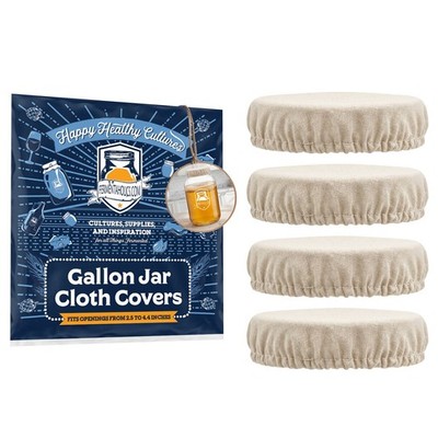 Fermentaholics Breathable Gallon Jar Muslin Cloth Covers for Fermentation- 4pack