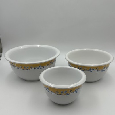 Corelle Coordinates CASA FLORA 3 Nesting Mixing Bowls 1, 2 & 3 Qt Vintage