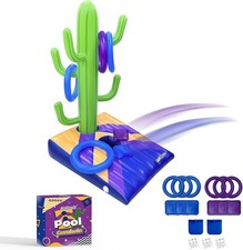 Pool Games- Pool Cornhole Ring Toss Games 2in1 for Adult and Family- 6 Bean...