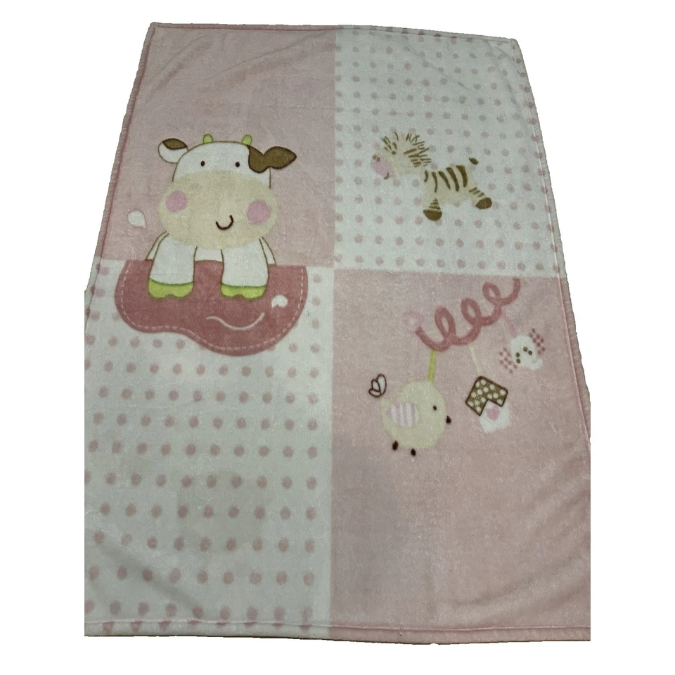 Осака розовый горошек одеяло плюшевая корова птица животное ребенка ясельного возраста норка девочка бросить 38 x 57 - Изображение 2 из 4